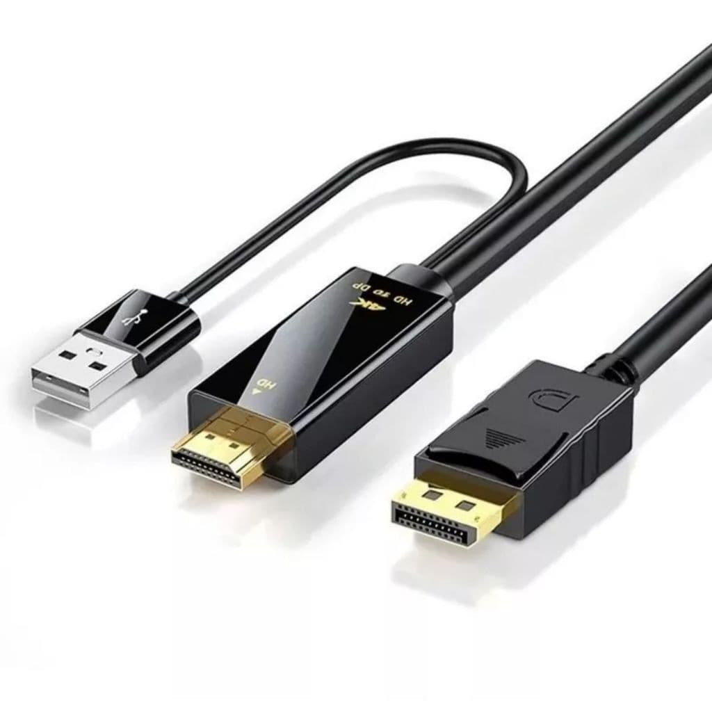 Cabo Adaptador Hdmi Para Displayport 4k Comprimento 1.8 Metros