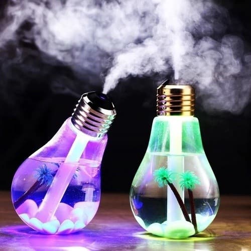Umidificador De Ar E Lâmpada Luz Led Usb 400ml LKJ-109 Com Luz