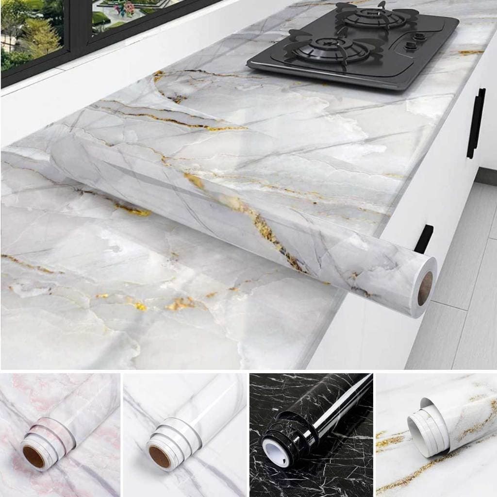 Papel De Parede Marmore Lavavel Painel Autoadesivo 4,5m x 60cm Resistente a Agua/Óleo/Fogo
