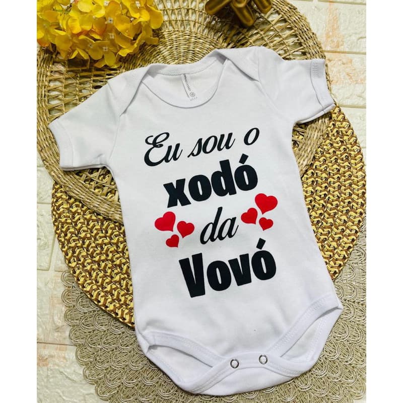 Body temático bebê Frase Xodó da Vovó presente