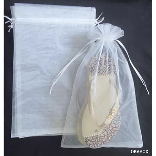 50 Sacos Organza Saquinho P/ Chinelo Medida 20x35cm