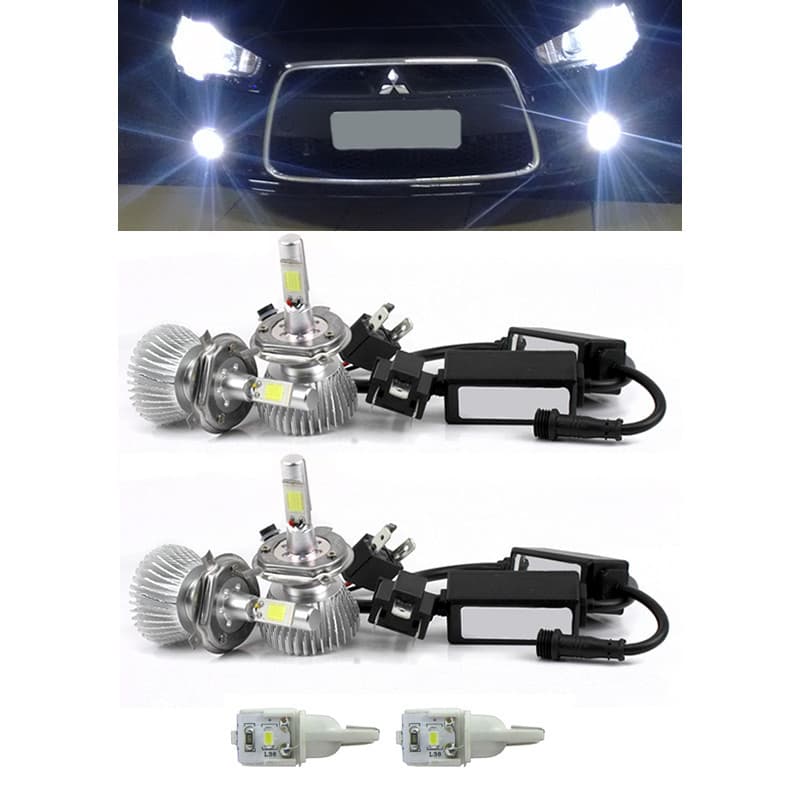 Kit Lâmpada LED Mitsubishi Lancer 2012 a 2016 Farol Baixo Farol Milha Lâmpada Pingo Total 6 Lâmpadas