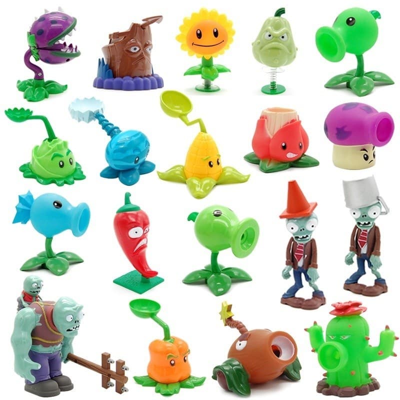 PVZ Plants vs. Zombies Battle Game Unique Zombie Dolls Mass Plant Figuras Can Shoot Sound e Light Vinyl Hard Plastic Toys Interactive Game Gift For Kids
