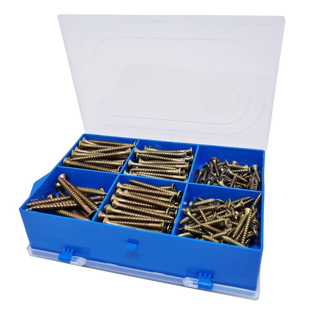 Kit 320 Parafuso Madeira Chipboard Philips c/ Bucha + Estojo