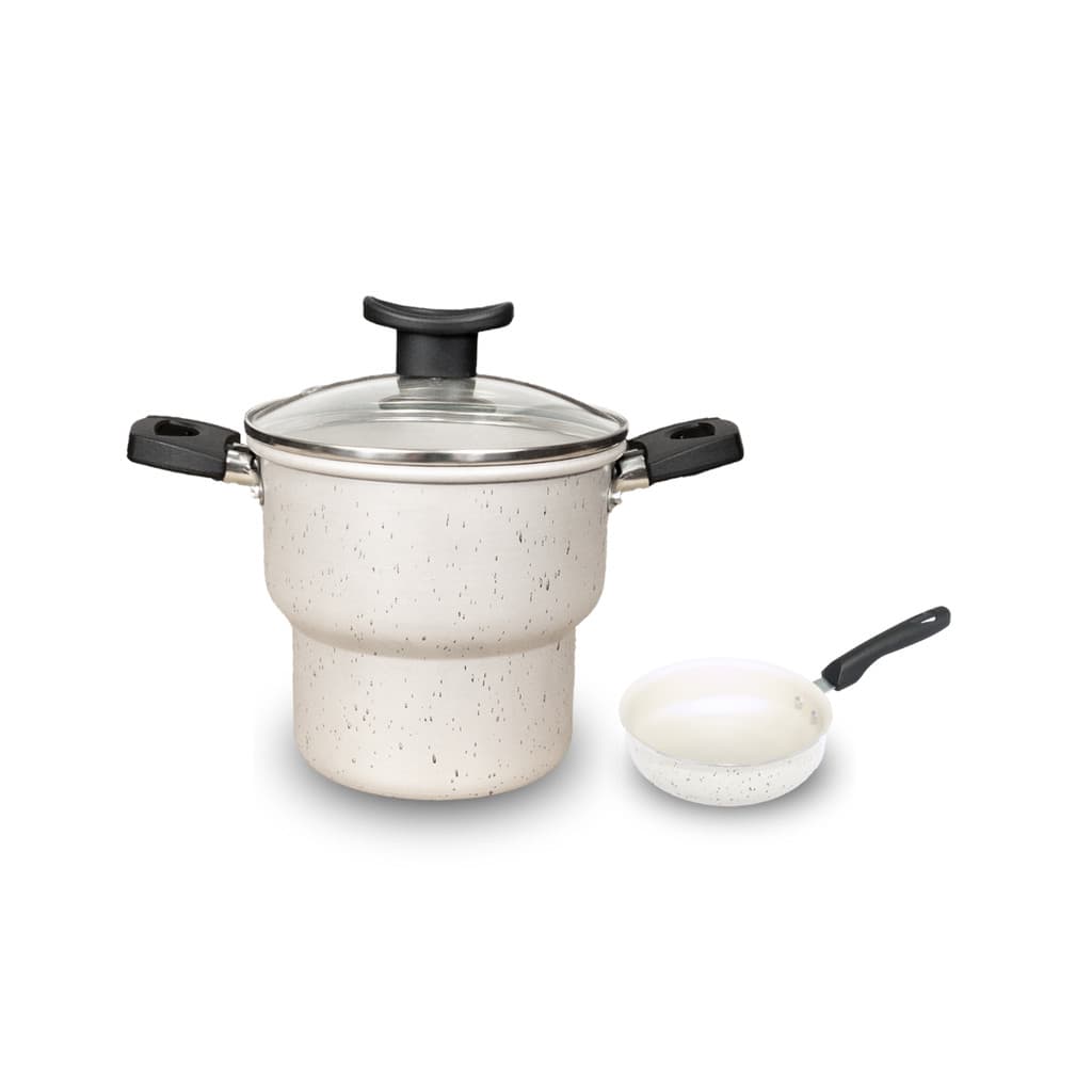 Conjunto Cuscuzeiro 14cm E Frigideira 12cm Antiaderente