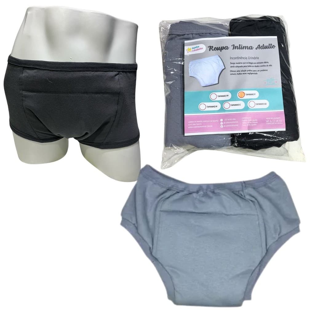 Roupa Íntima Geriátrica Unisex Segura Escapes Urina 2un CHCZ