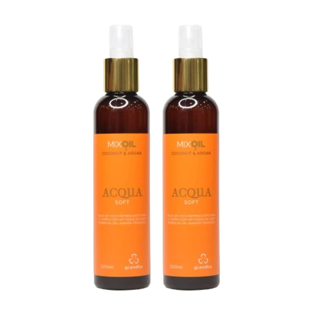 2 Água Micelar para Pós-Praia  Mix Oil Acqua Soft 200ml cada - Hidratação, frescor à pele bronzeada