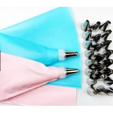 24PÇS Bico Para Confeitar Conjunto De Saco De Confeiteira De Silicone Com Bico Para Decoração Com Creme Confeitaria Bolo