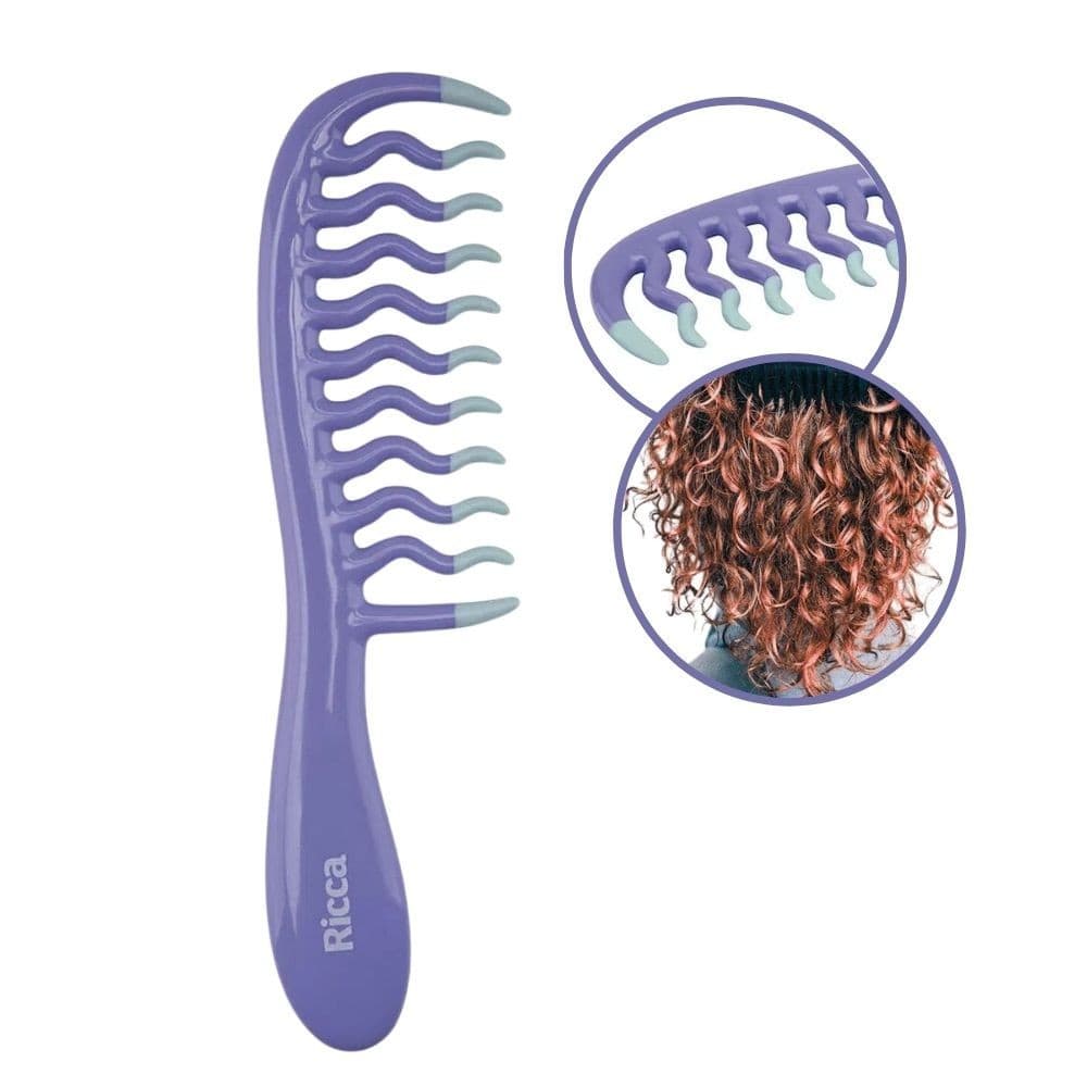 Pente de Cabelo para Cachos Soltos e Ondas Roxa Ricca