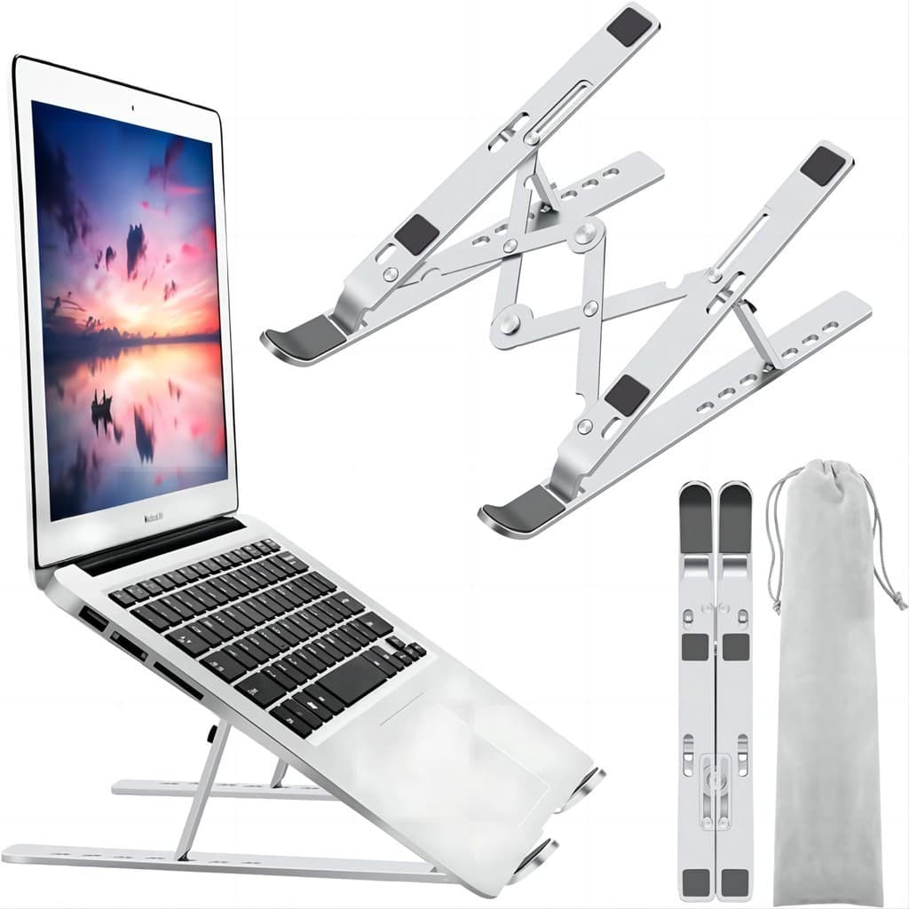 Suporte para laptop, suporte para laptop, suporte para computador Riser, suporte de notebook portátil dobrável de alumín