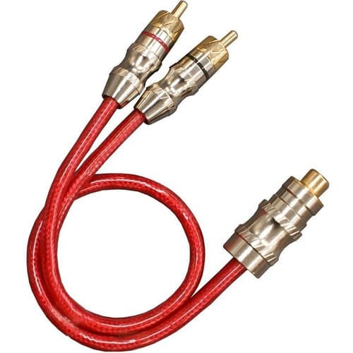 Cabo Y Rca Blindado Techone Svart - 2 Machos 1 Femea