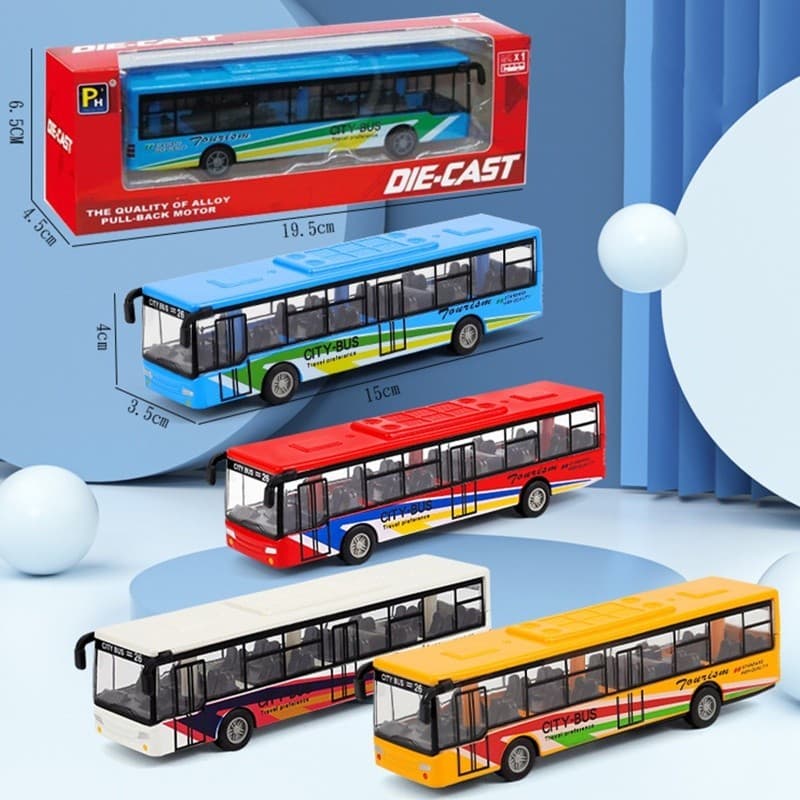 Seu Frio Simular Brinquedos De Ônibus a fricção De Qualidade Com Pull Back Action for Kids