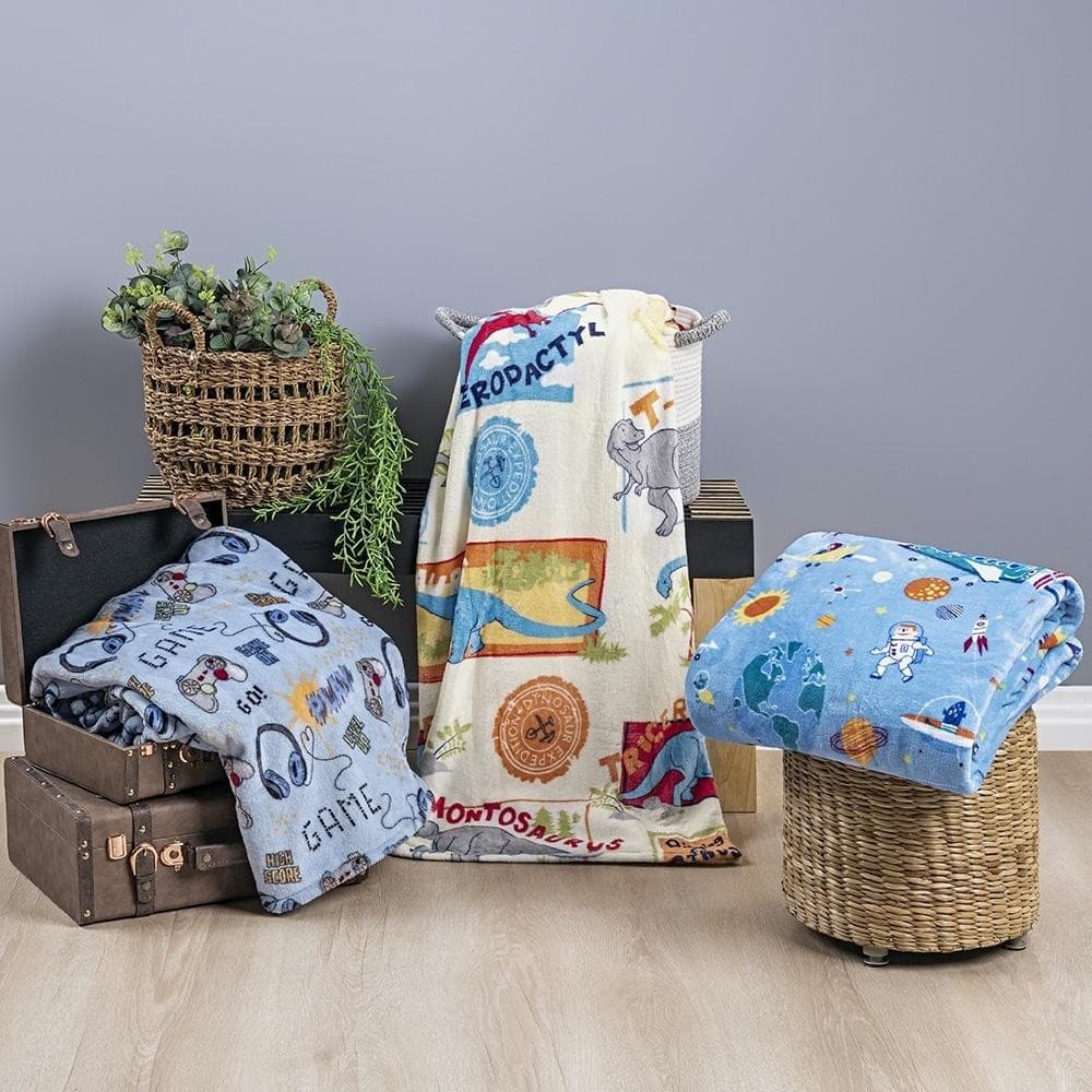 Manta Bouti Kids Solteiro 01 Peça Tecido Flannel - Game