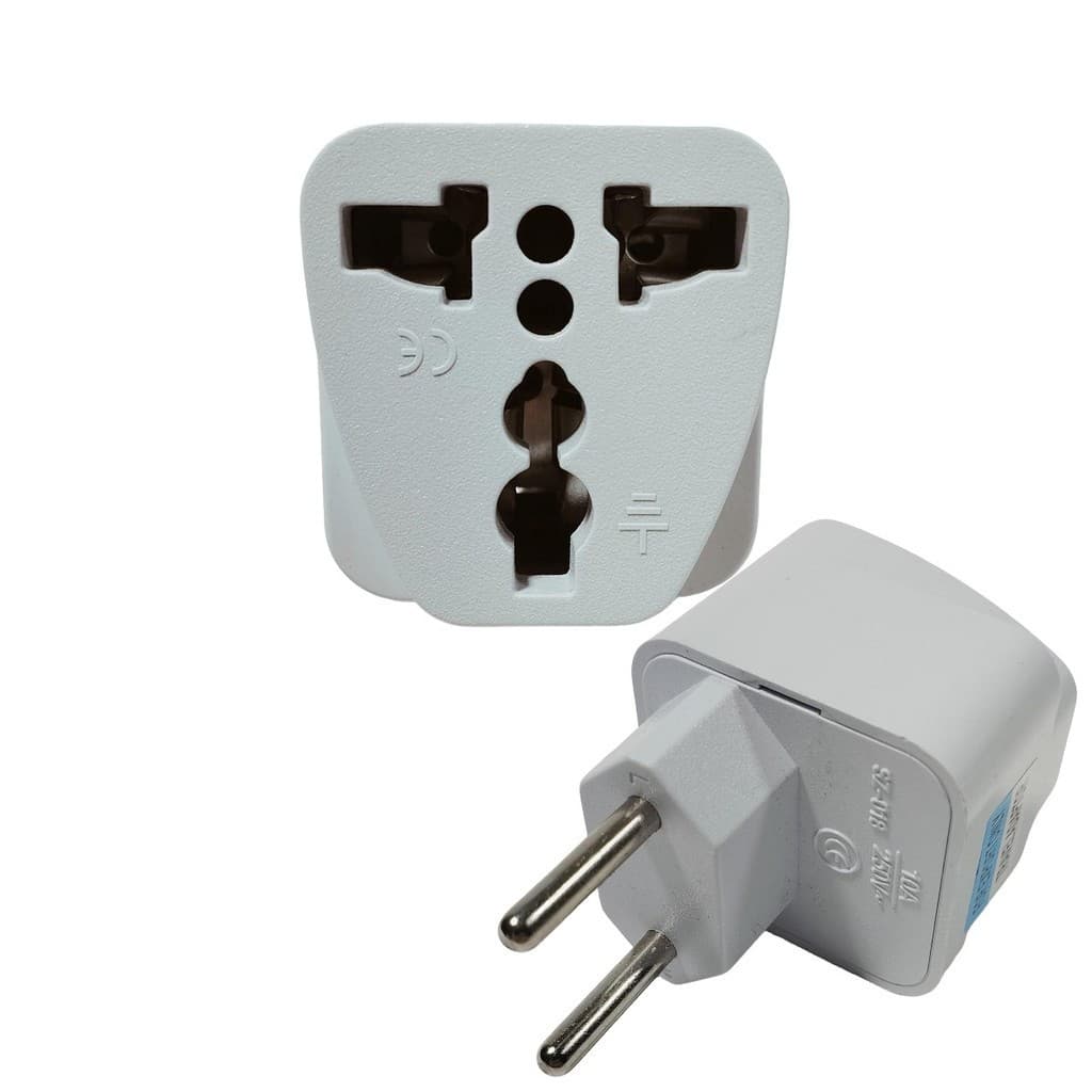 Adaptador Universal Travel Padrão UK US UE AU 2 Pinos Redondo 250V 10A