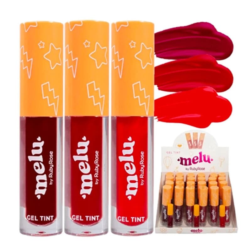Gel Tint Melu RR82321 Ruby Rose Cores Vibrantes e Duradouras para seus Lábios e Bochechas