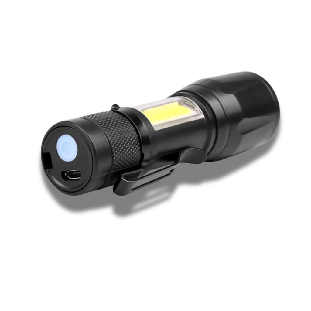 Mini Lanterna Tática 3 Modos De Luz Led E Zoom Recarregável USB Alta Qualidade