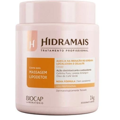 Hidramais Creme Desodorante de Massagem Profissional Lipodetox 1KG Vegano Sem Parabénos
