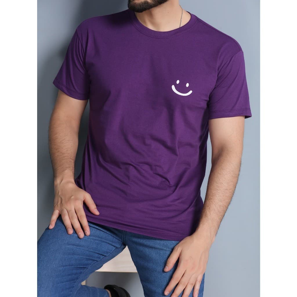 Camiseta Masculina Estampada Sorriso Algodão Várias Cores