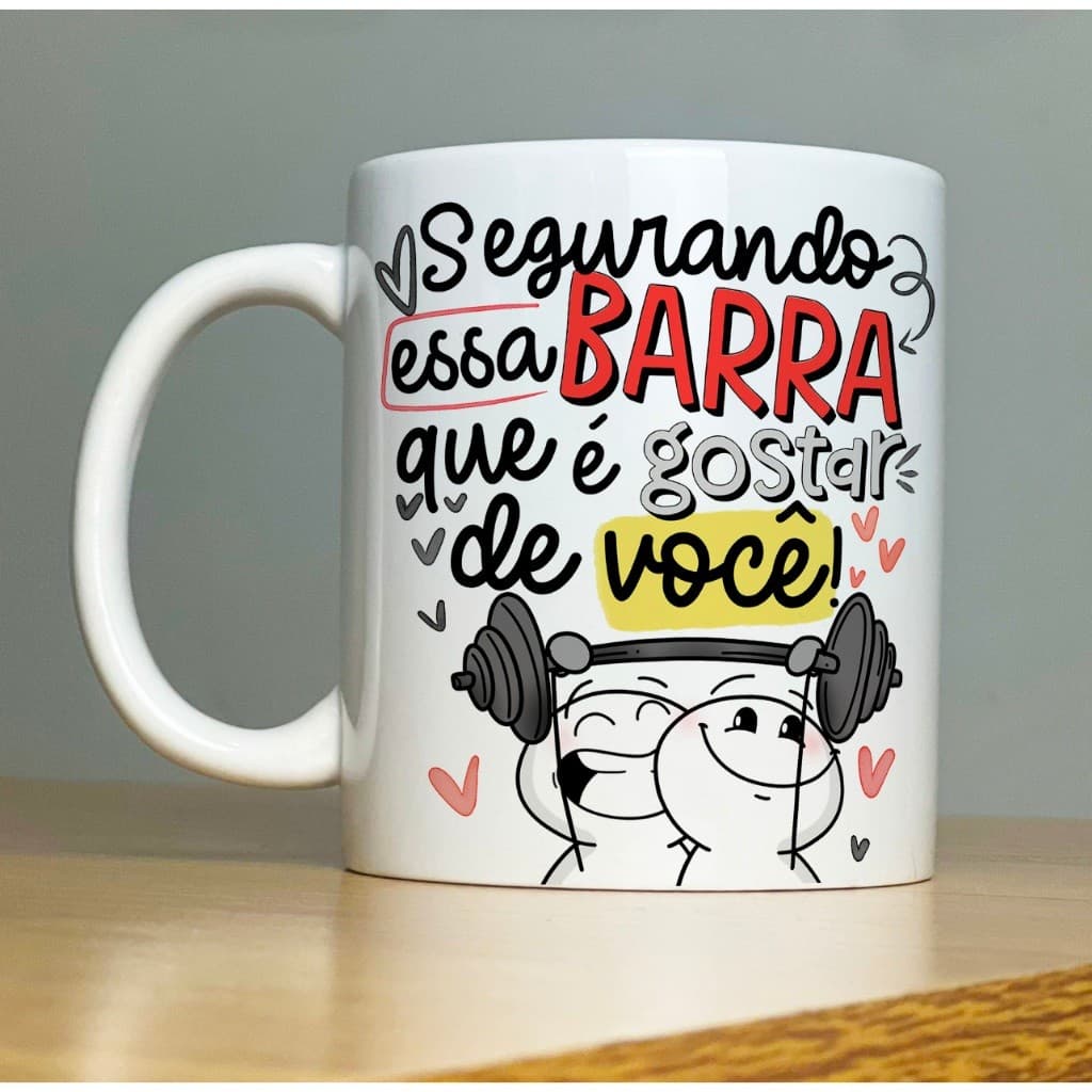 Caneca de Porcelana Flork Dia dos Namorados Namorado Namorada Frases divertidas Vários Modelos