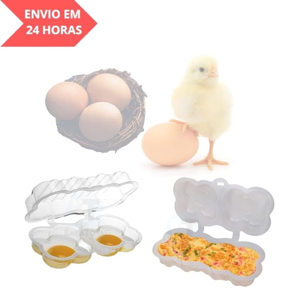 Forma 2 em 1 para Ovo e Omelete de Micro-ondas Formato Flor