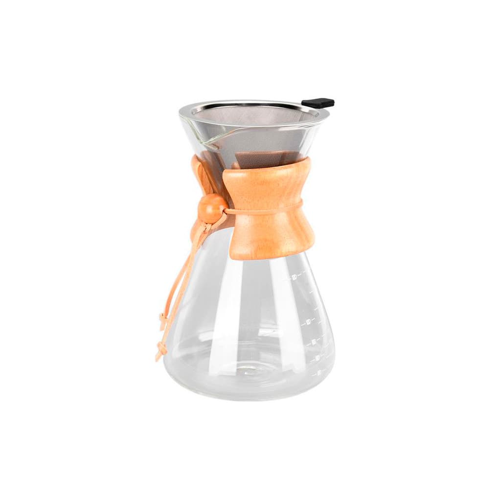 Cafeteira de Vidro com Filtro Manual 800ML para Café Decoração