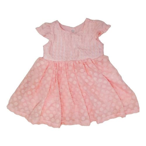 Vestido Festa Bebe Menina 3 A 6 Meses Vestido Coral Salmão