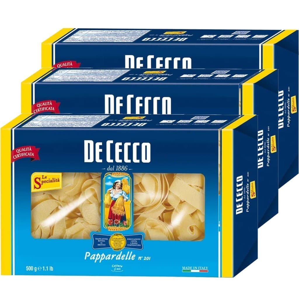 Kit c/ 3und Macarrão Italiano Pappardelle DE CECCO 500g