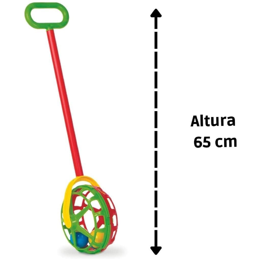 Brinquedo Didático Gira Gira De Empurrar Para Bebê Desenvolvimento Infantil 62cm - Divplast
