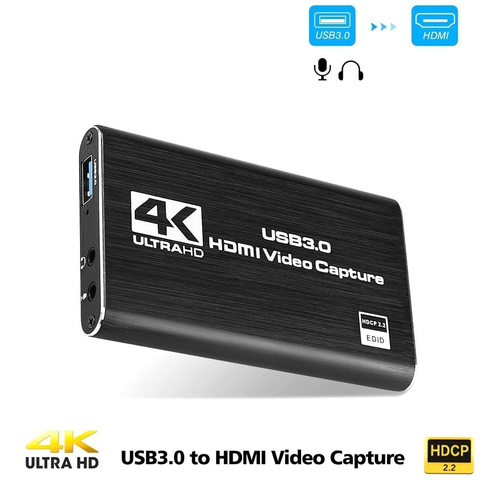 Placa de Captura de Vídeo HDMI para USB 4K Gravação de Tela USB3.0 1080P 60FPS Captura de Jogo para PS4 Câmera Switch