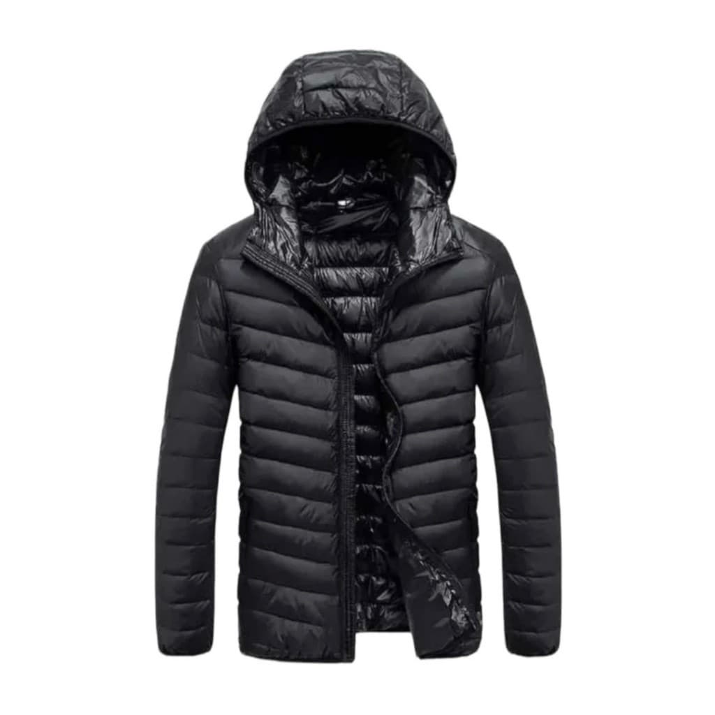Jaqueta Puffer Matelassê Masculina Capuz Removível