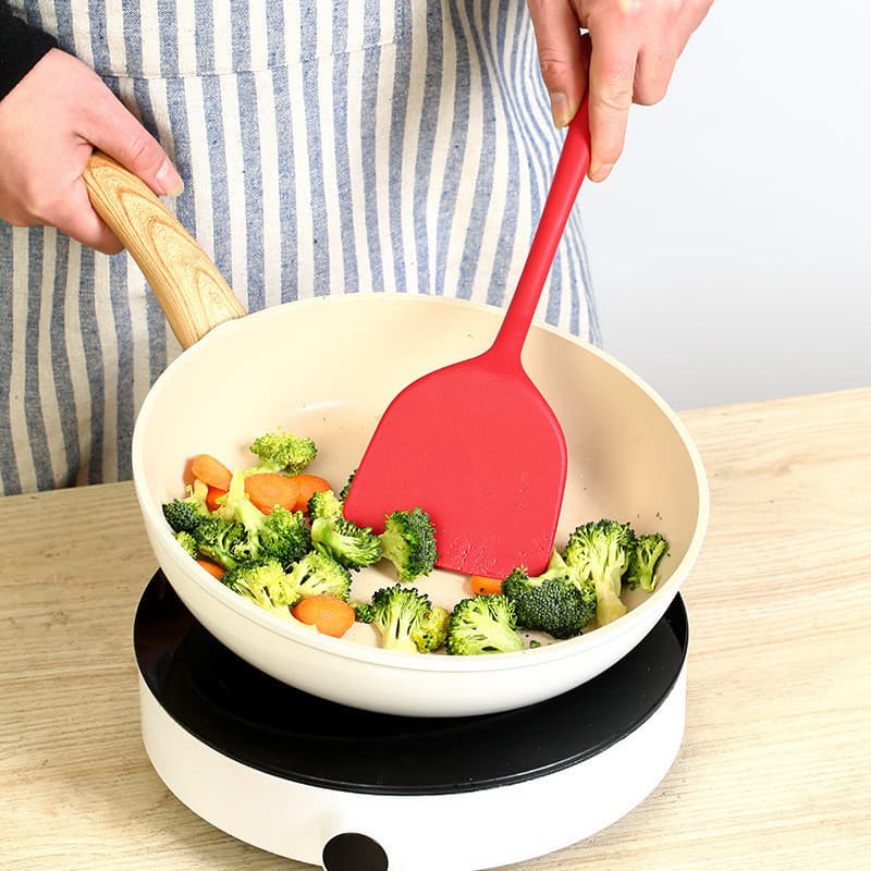 Espátula de Silicone Antiaderente Especial para Cozinha Fritar Colher de Cozimento Alta Temperatura
