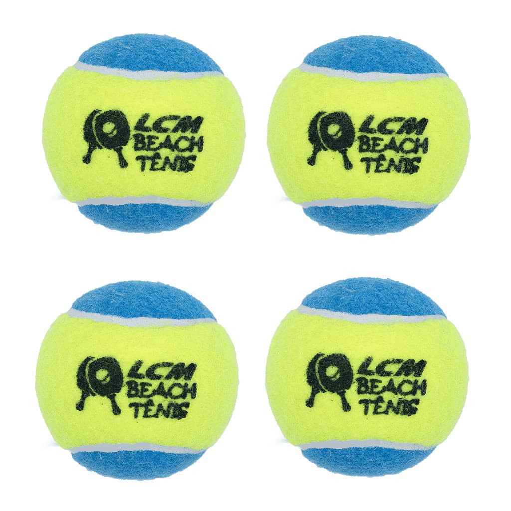 KIT com 4 Bolas Beach Tennis Bolinha Tênis Praia LCM AZUL