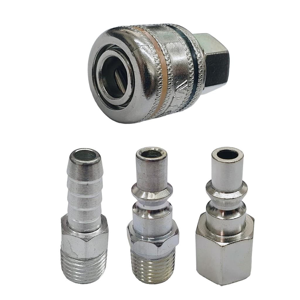 Jogo Conectores Engate Rápido 1/4 Npt Pneumáticos Compressor
