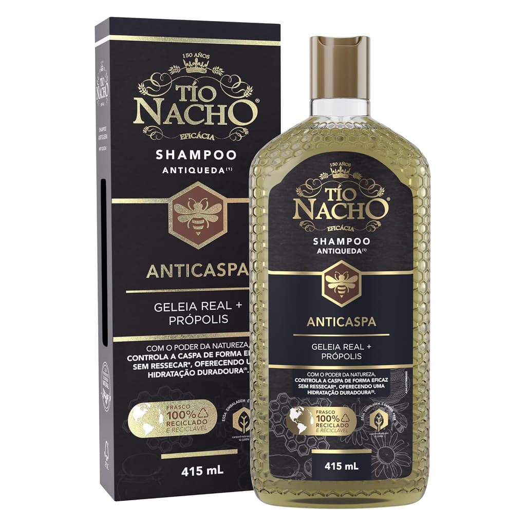 SHAMPOO ANTICASPA ANTIQUEDA TIO NACHO 415ML  LANÇAMENTO 2025