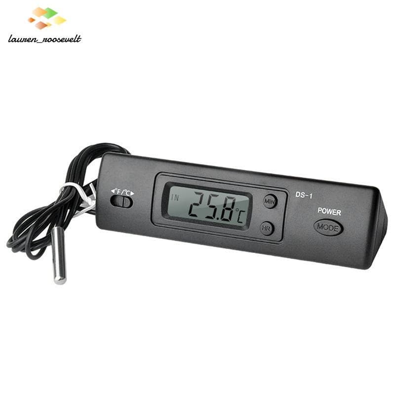 - 1 Termômetro De Carro Com Display LCD C/F Relógio Sensor De Temperatura Controlador Termostato Interno E Externo Sonda