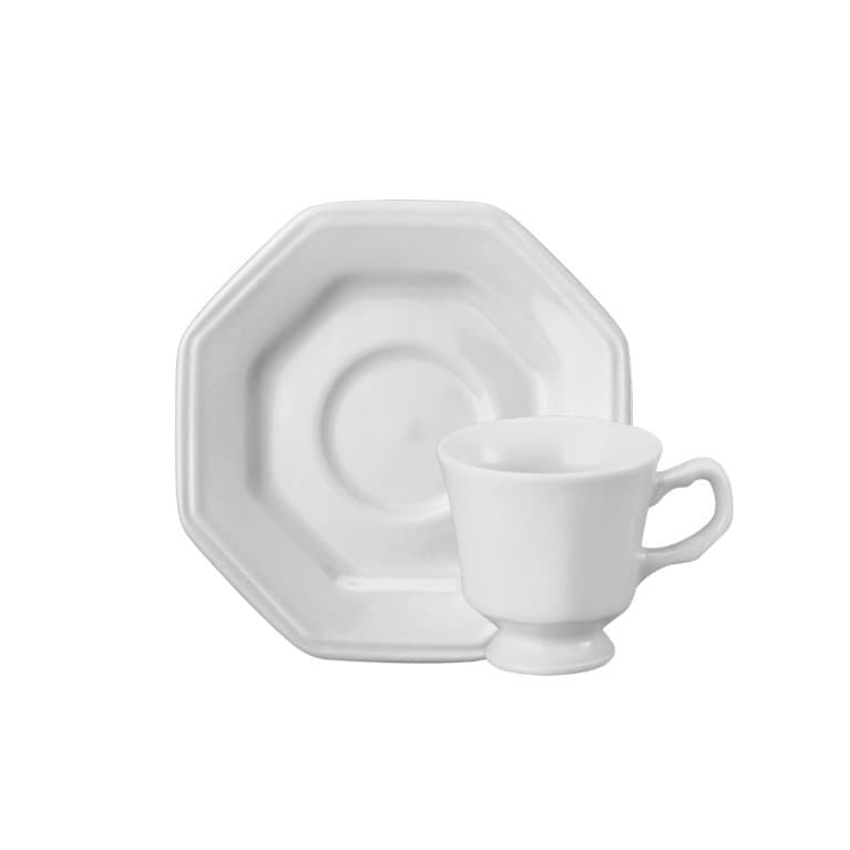 Xícara de Café c/ Pé e Pires Prisma 60mL - Porcelana Schmidt