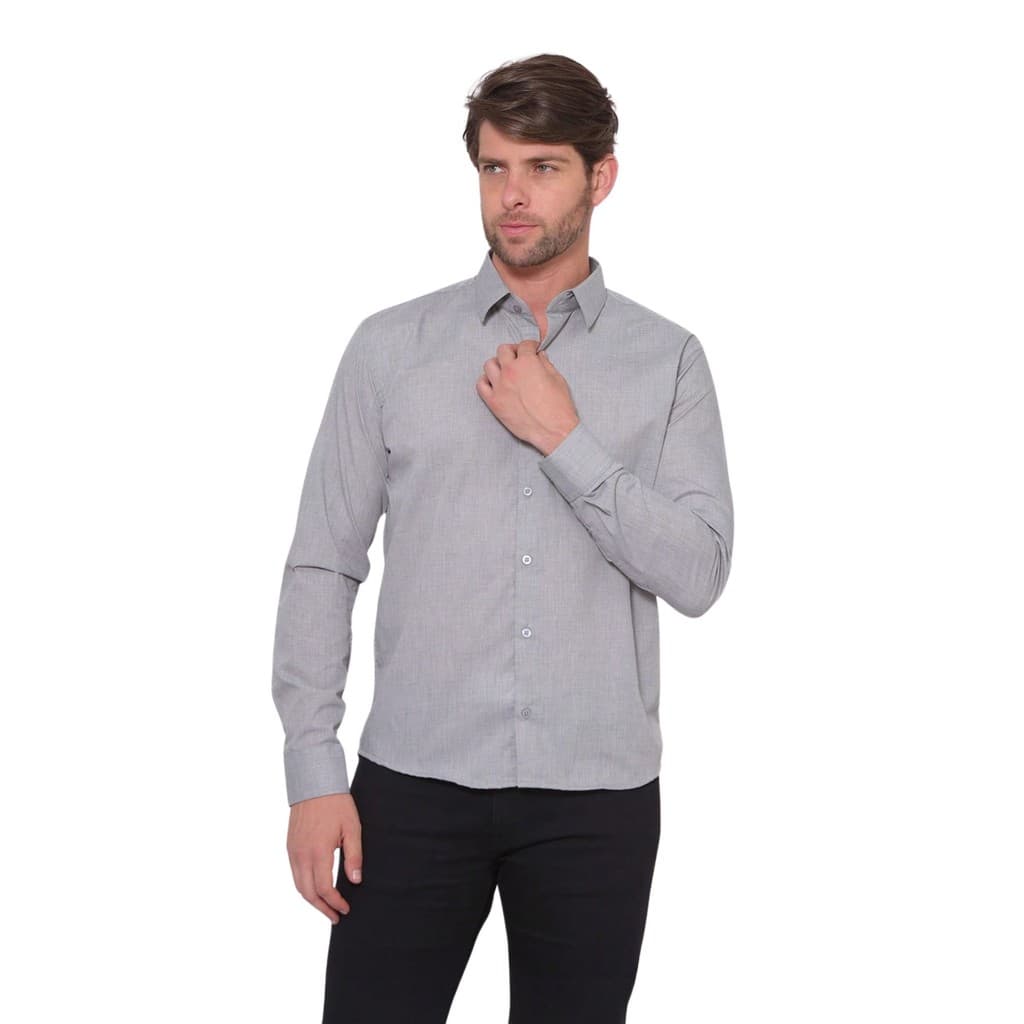 Camisa Social Masculina Premium Tipo Linho Smoke