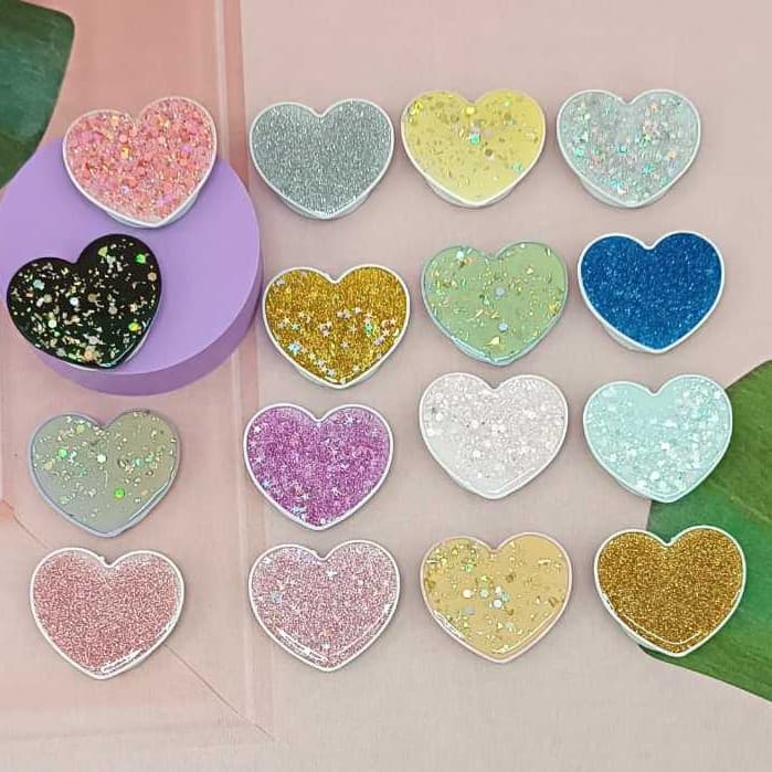 KIT 2 Peças Aleatórias Suporte Para Celular Pop Socket Coração com Detalhes Comprar Kit de 4PCS Ganhe 1PCS