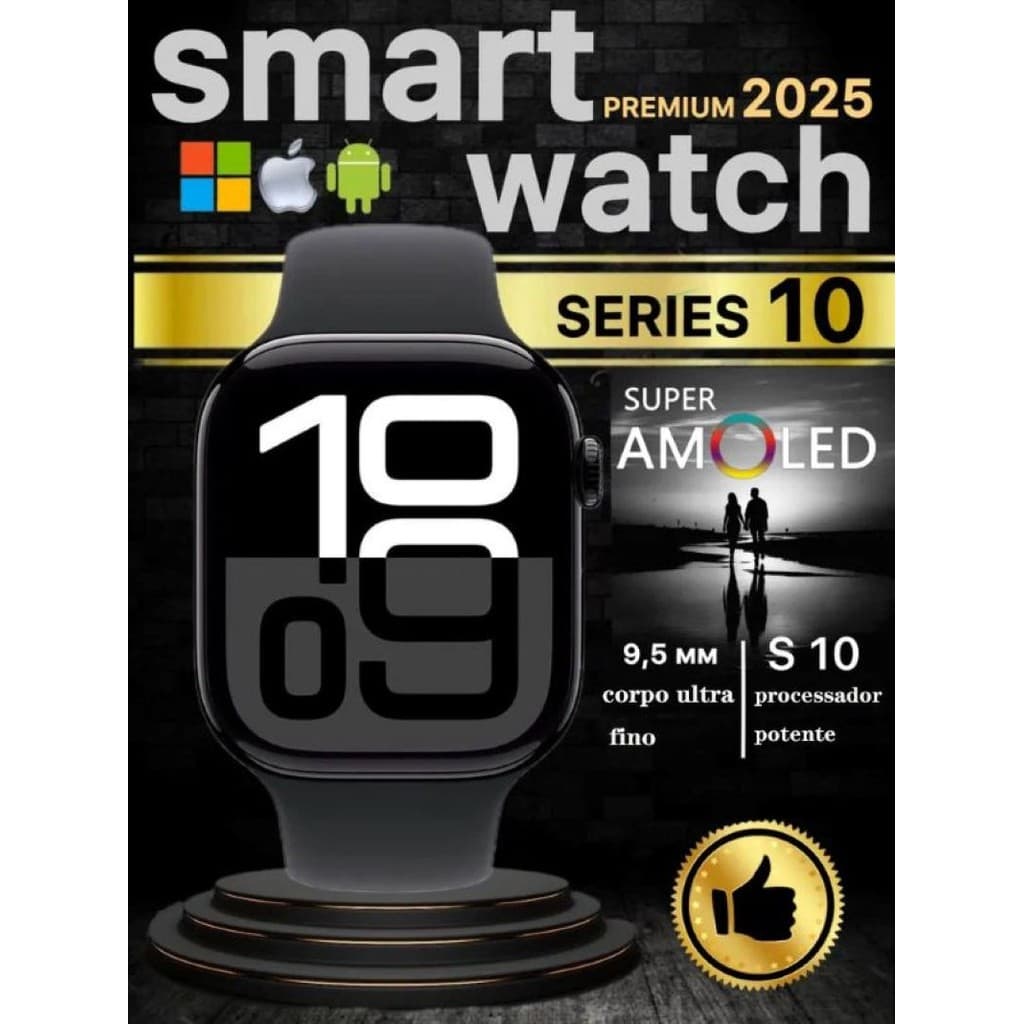 Relógio Smartwatch X10 Pro Serie 10 Amoled Chat GPT 45mm Ilha Dinamica GPS NFC Original