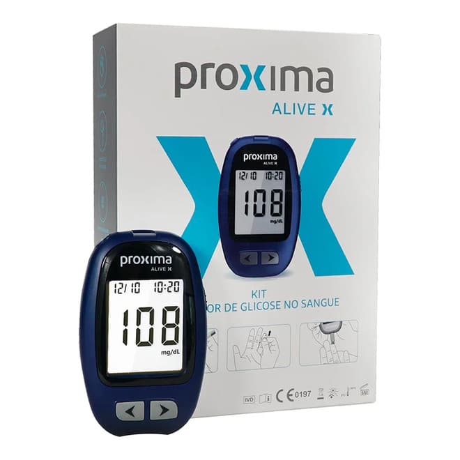 Kit Aparelho Medir Glicose Diabetes Proxima Alive Lancetador Diabetes