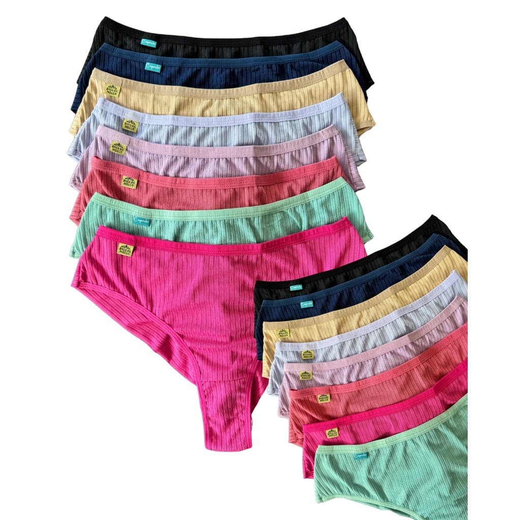 Kit Calcinha Conforto Tradicional ou Plus Size Empina Bumbum Ribaninha Qualidade Forro em Algodão