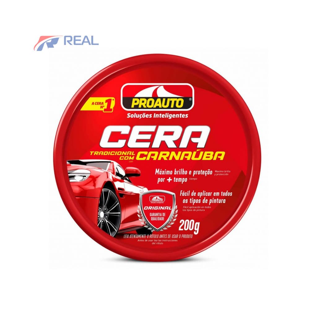 CERA TRADICIONAL COM CARNAUBA  - PROAUTO 200G - CERA AUTOMOTIVA