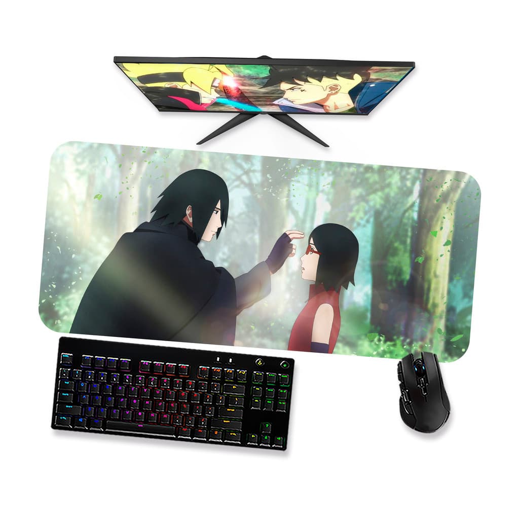 Mouse Pad Gamer Grande  Boruto Sarada e Sasuke Uchiha 1  90x40 80x40 60x40 70x30 45x40