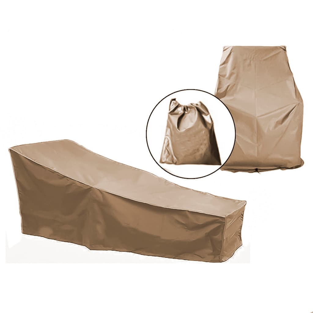 Capa Para Espreguiçadeira Proteção Impermeável Cor Bege + Bolsa