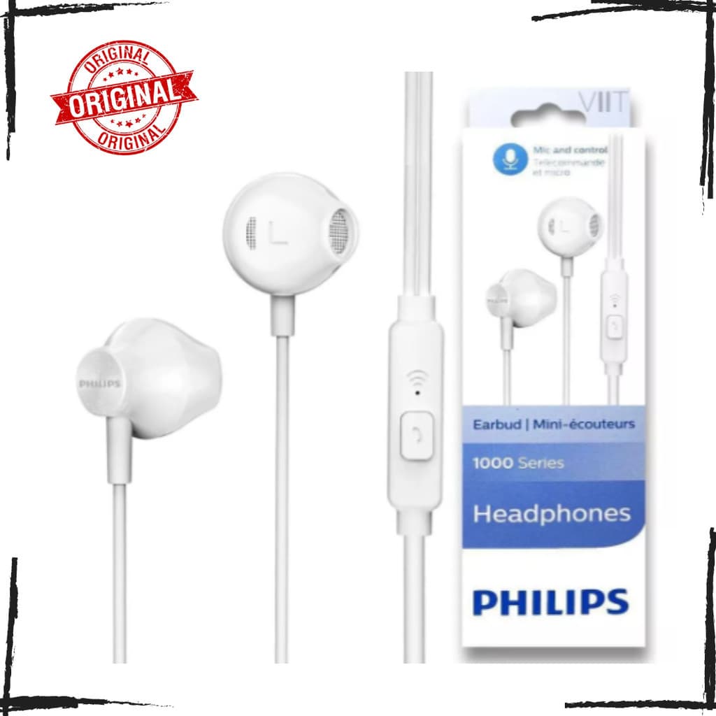 Fone De Ouvido c/ Microfone Philips Ótima Qualidade de Som Branco Original