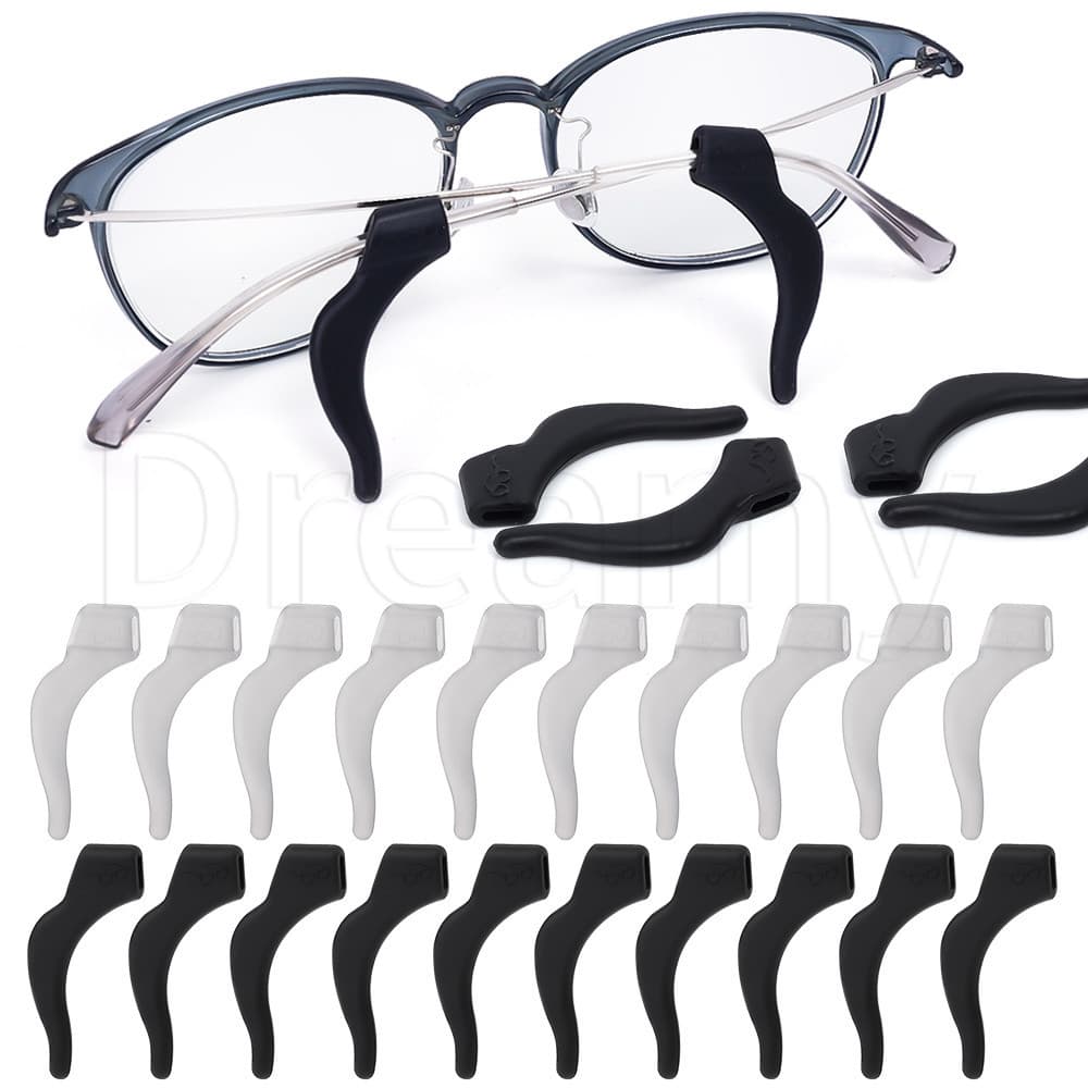 1/3 Pares De Ganchos De Orelha Antiderrapantes De Silicone-Manga De Perna De Óculos-Suporte Anti-Desvio Feminino Masculi