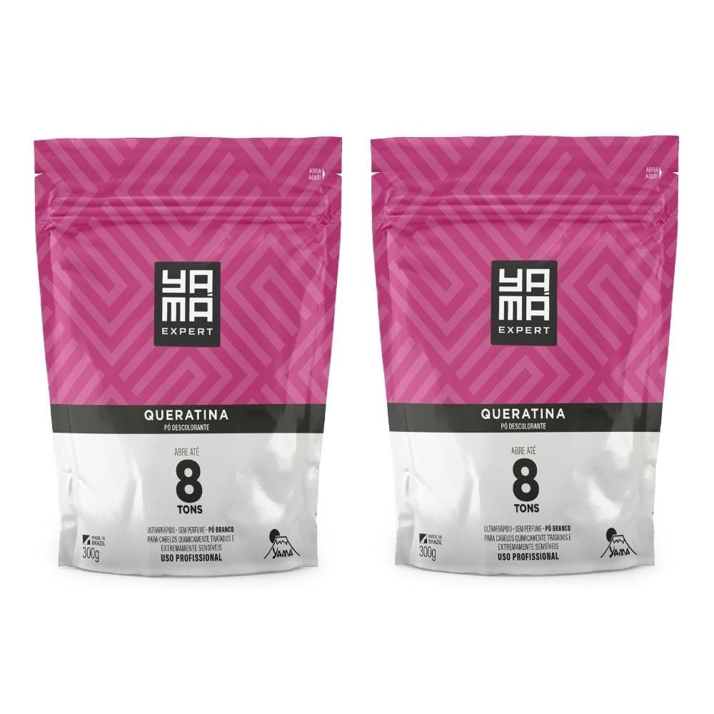 Kit C/2 Pó Descolorante Queratina Refil 300g Yamá