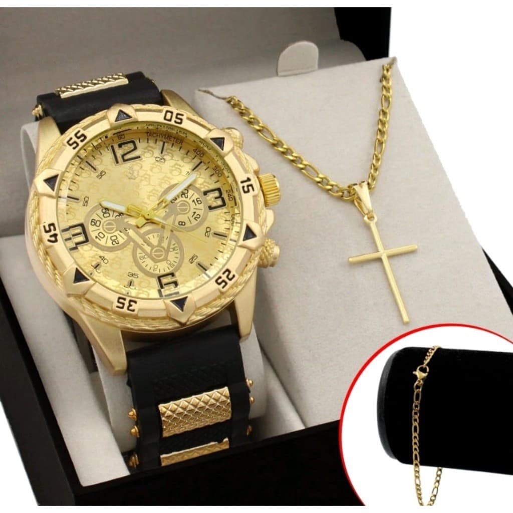 Relogio Original Masculino Banhado 18k ***