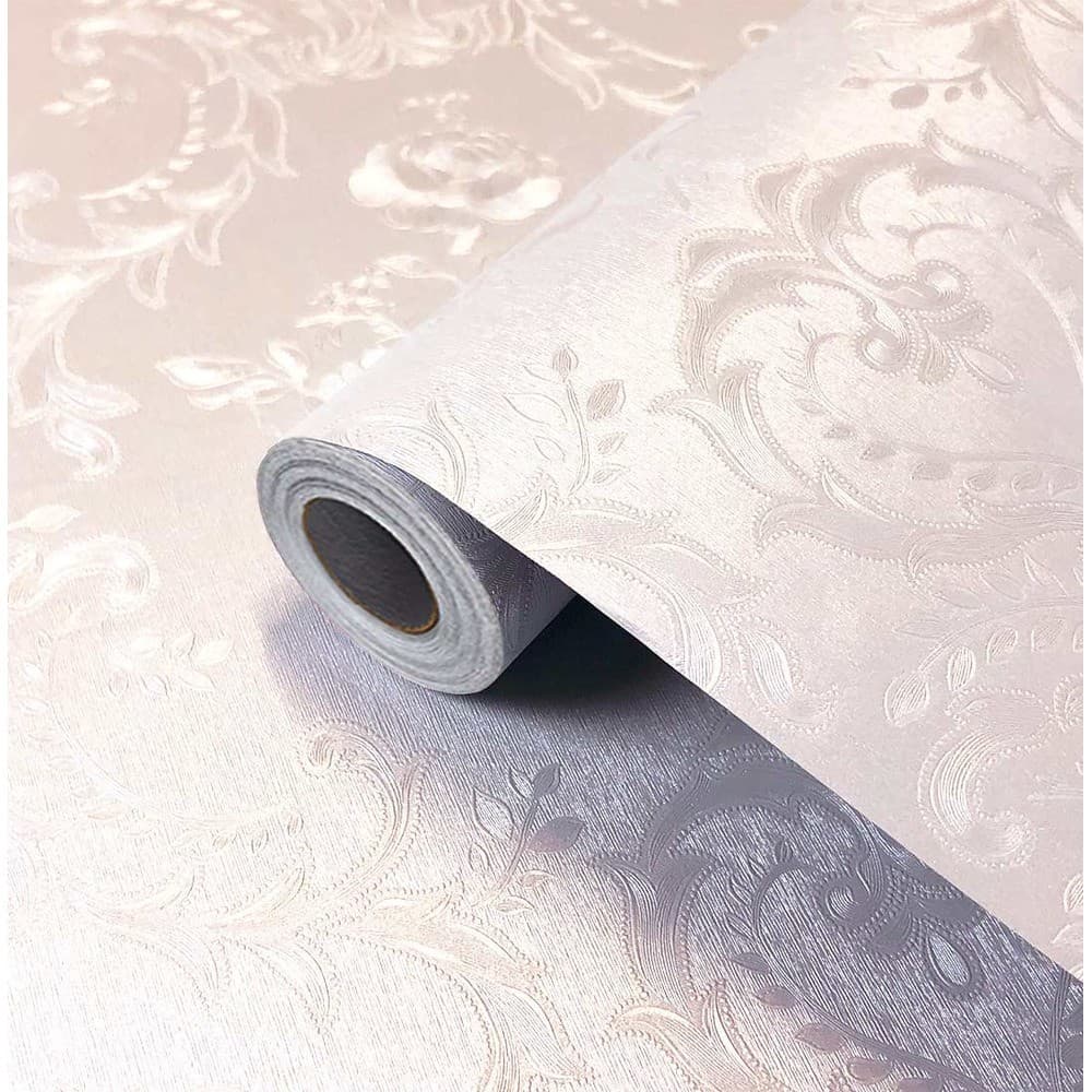 Papel de Parede Arabesco Perola 5M Adesivo Texturizado Para Decoração Moderna Parede Revestimento