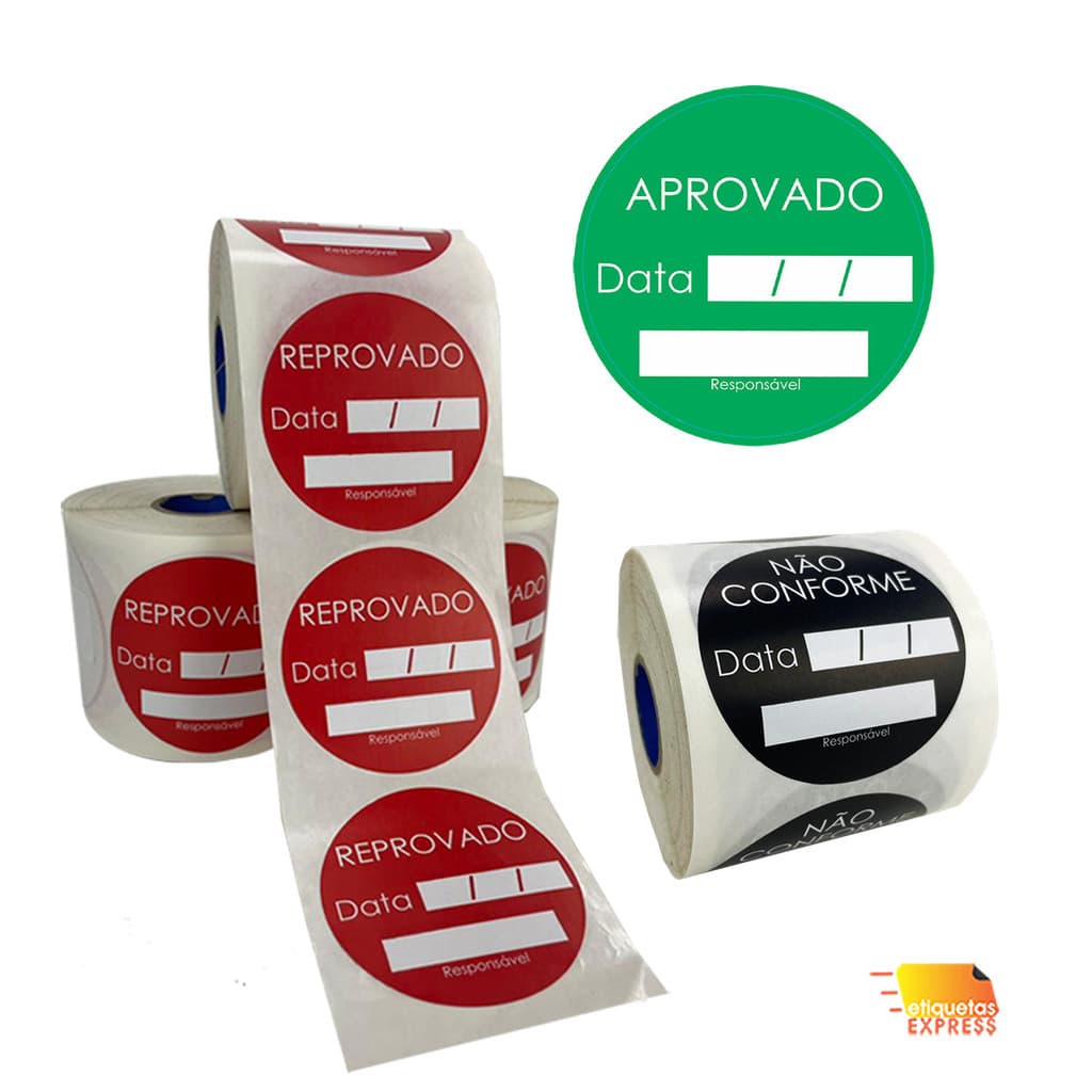 Etiqueta Controle de Qualidade Inspeção 60x60mm - 250 Unidades